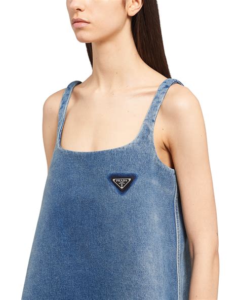 prada denim mini dress|Prada Denim Overall mini.